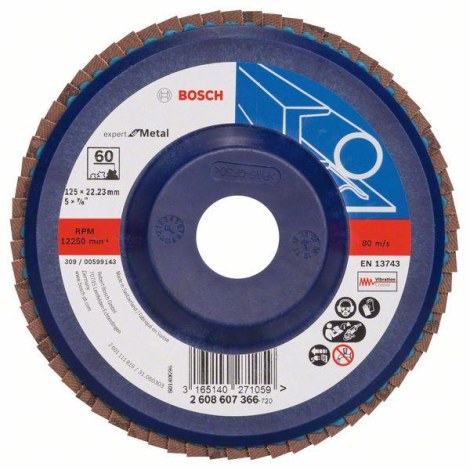 Lamellihiomalaikka  Bosch Expert for Metal X551; 125 mm; K80