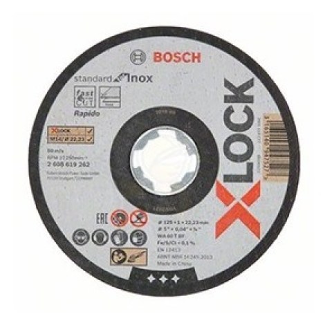 Hiova katkaisulaikka Bosch X-LOCK Standard for Inox; 125×1×22,23 mm; 1 kpl.