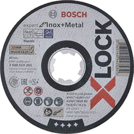 Hiova katkaisulaikka Bosch X-LOCK Expert for Inox + Metal; 115×1×22,23 mm; 1 kpl.