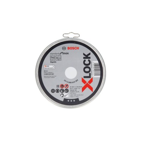 Hiova katkaisulaikka Bosch X-LOCK Standard for Inox; 125x1x22,23 mm; 10 kpl.