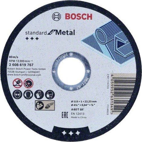 Hiova katkaisulaikka Bosch Standard for Metal 2608619767; 115x22,23 mm