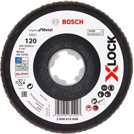 Lamellihiomalaikka  Bosch X551; 125 mm; K120