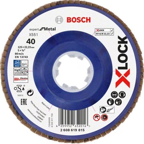 Lamellihiomalaikka  Bosch X551; 125 mm; K40