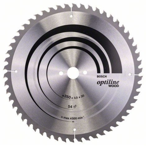 Katkaisuterä puulle Bosch OPTILINE WOOD; 350x3,5x30,0 mm; Z54; 10°