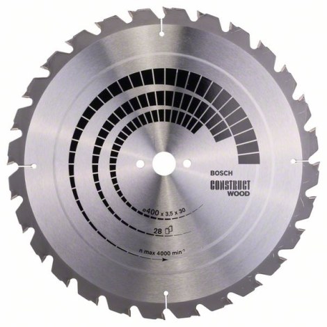 Katkaisuterä puulle Bosch CONSTRUCT WOOD; 400x3,5x30,0 mm; Z28; 15°