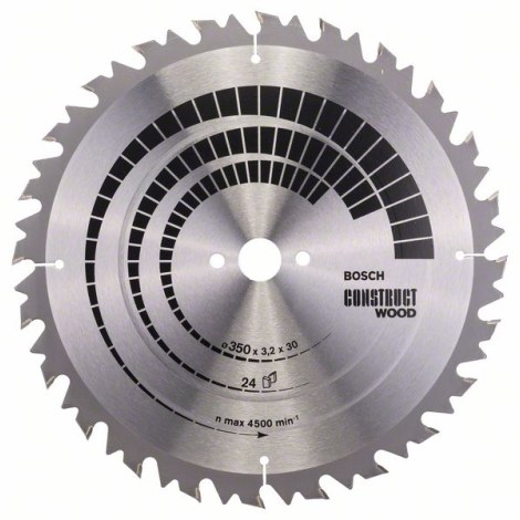 Katkaisuterä puulle Bosch CONSTRUCT WOOD; 350x3,2x30,0 mm; Z24; 20°
