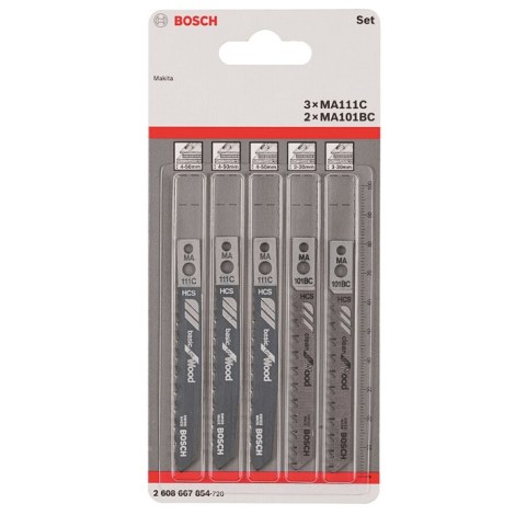 Pistosahanteräsetti Bosch 2608667854; 5 kpl.