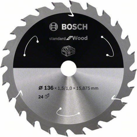 Katkaisulaikka Bosch Standard for Wood 2608837667; 136x16 mm; Z24