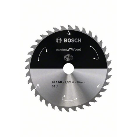 Katkaisuterä puulle Bosch Standard for Wood 2608837677; 160 mm