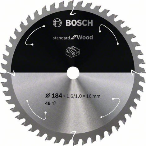 Katkaisulaikka Bosch Standard for Wood 2608837701; 184x16 mm; Z48