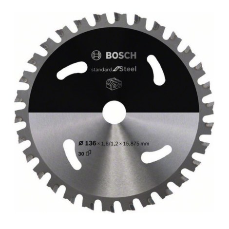 Katkaisulaikka metalli Bosch Standart for Steel; 136x1,6x15,875 mm; Z30