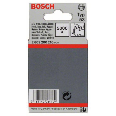Niitit Bosch 2609200210; 11,4x8,0 mm; 5000 kpl.; tyyppi 53