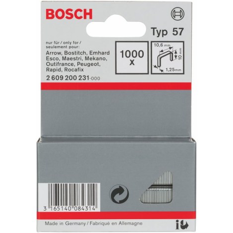 Niitit Bosch 2609200231; 10,6x10 mm; 1000 kpl.; tyyppi 55
