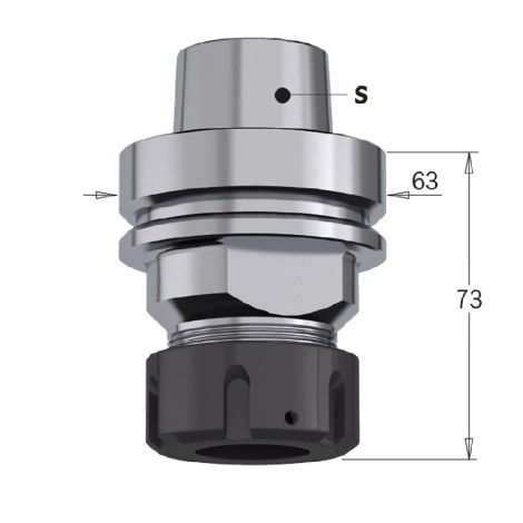 Kiristysmutteri/holkki kiinnitysmutterilla CMT 183.300.91, RH