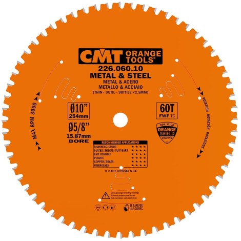 Katkaisulaikka metalli CMT 226; 254x2,2x15,87; Z60; 0°