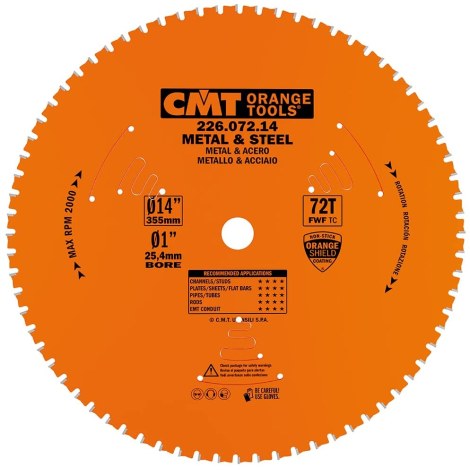 Katkaisulaikka metalli CMT 226; 355x2,2x25,4; Z72; 0°