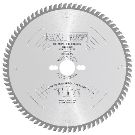 Katkaisuterä puulle CMT 281; 350x3,5x30; Z84; 10°