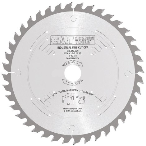 Katkaisuterä puulle CMT 285; 275x3.2x20; Z42; 15°