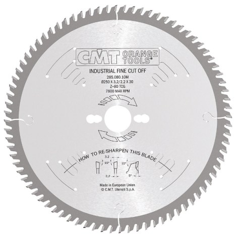 Katkaisuterä puulle CMT 285; 350x3,5x35; Z108; 5°