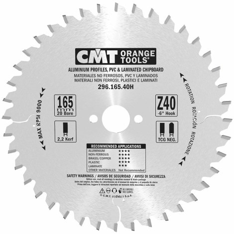 Katkaisulaikka laminaatille CMT 296; 165x2,2x20; Z40; -6°