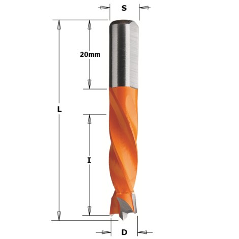 Puuporanterä CMT; S=8x20 mm; D=3x55,5 mm