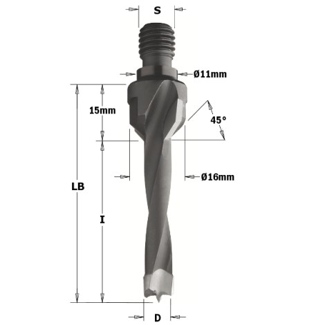 Puuporanterä CMT; S=M10/11 mm; D=8x30 mm