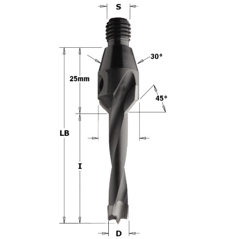 Puuporanterä CMT; S=M10/30°; D=12x30 mm