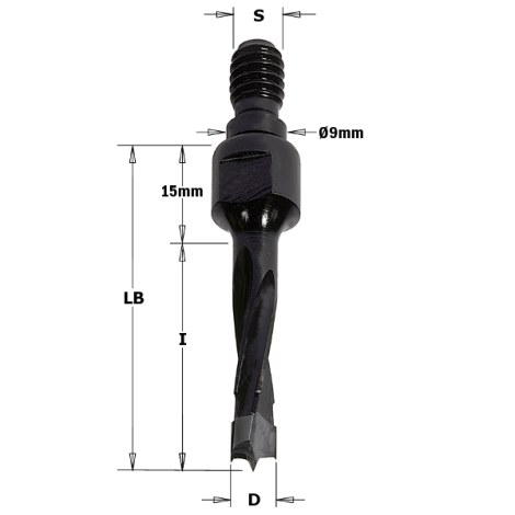 Puuporanterä CMT; S=M8/9 mm; D=8x30 mm