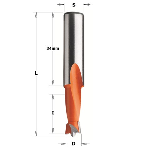 Puuporanterä CMT; S=10x34 mm; D=5x18 mm
