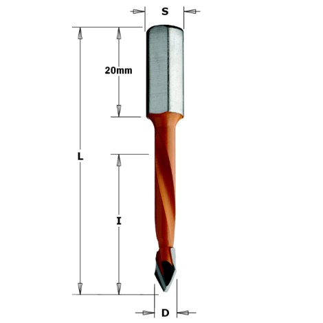 Puuporanterä CMT; S=8 mm; D=7 mm