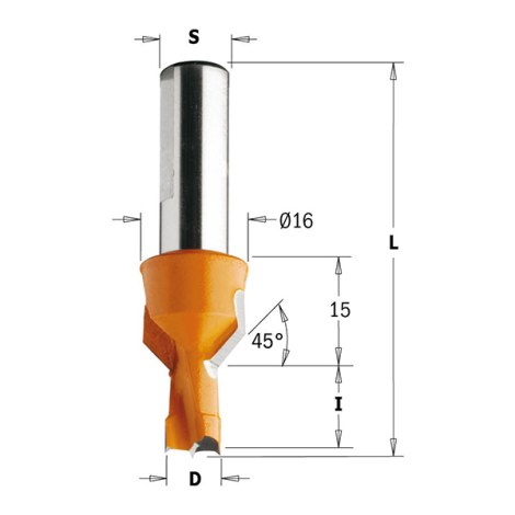 Puuporanterä CMT; S=10x25 mm; D=10x15 mm