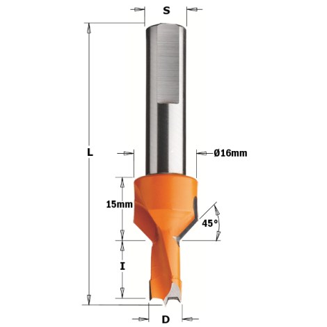 Puuporanterä CMT; S=10x25 mm; D=8x12 mm