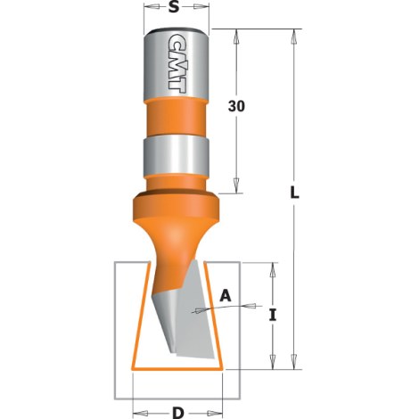 Lohenpyrstöjyrsin CMT 522.140.11; D=14 mm; RH