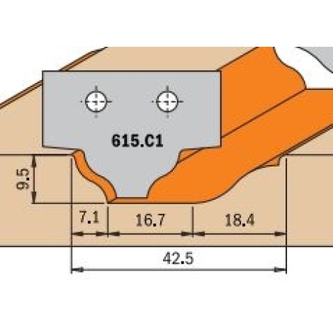 Profiiliveitset leikkuupäihin CMT 615.C1; 1 kpl.