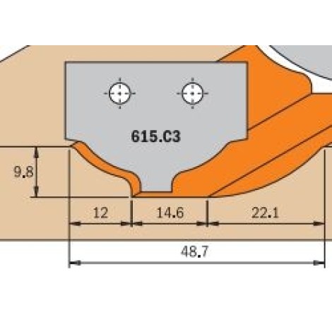 Profiiliveitset leikkuupäihin CMT 615.C3; 1 kpl.