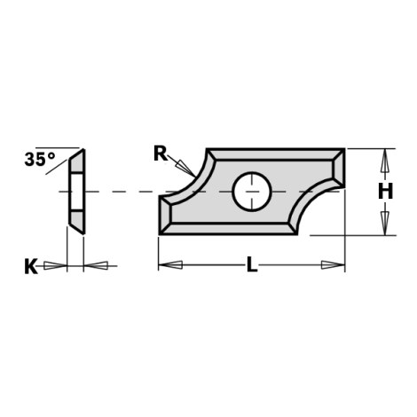 Höylän terät CMT 790.050.00; 19,5x9x,1,5 mm; R5; HWM; 1 kpl.