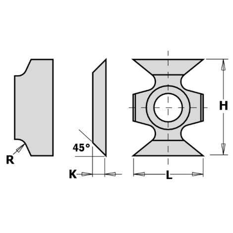 Höylän terät CMT 790.161.00; 16x22x5 mm; R1,5; HW-HC; 1 kpl.