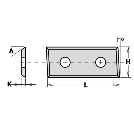 Höylän terät CMT 790.483.12; 48,3x12x1,5 mm; HWM; 1 kpl.