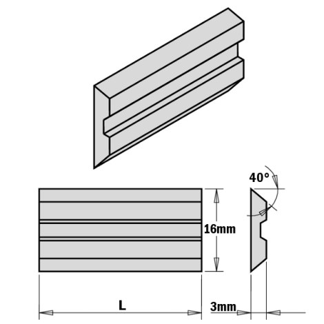 Höylän terät CMT 795.230.16; 230x16x3 mm; 2 kpl.