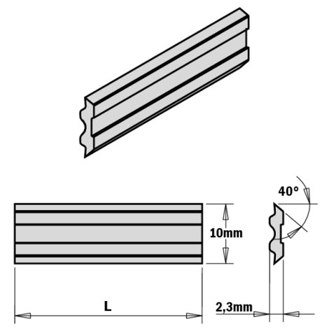 Höylän terät CMT 795.530.10; 530x10x2,3 mm; 2 kpl.