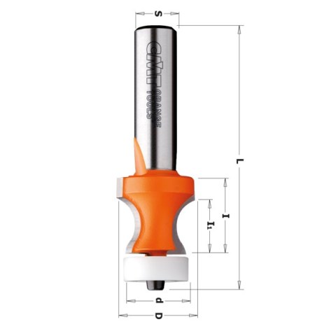 Profiilijyrsin CMT; S=1/2''; D=66,7 mm; R=7,93 mm; laakereilla