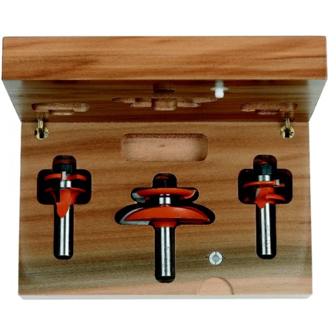 Jyrsinteräsarja  CMT for raised panel with backcutter; 12 mm; profile A; 3 osat