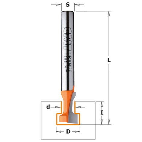 T-roilojyrsin CMT; S=8 mm; D=9,5 mm