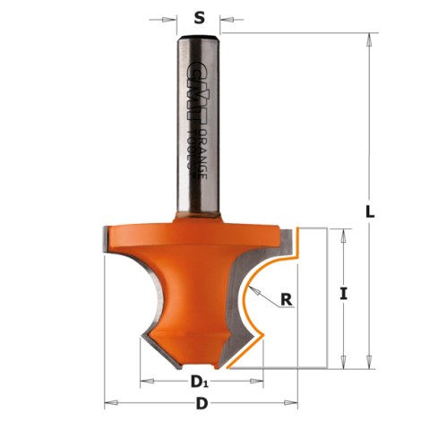Profiilijyrsin CMT; S=8 mm; D=36 mm; R=8 mm