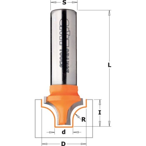 Profiilijyrsin B CMT; S=12 mm; D=19 mm; R=6,35 mm