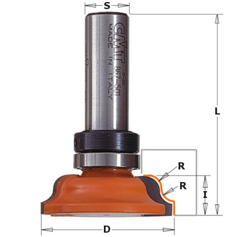 Profiilijyrsin B CMT 967.501.11B; 39,05/11,5 mm; laakereilla