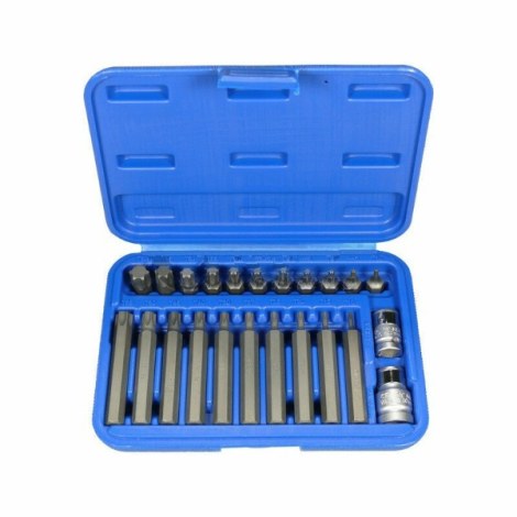Minikoon mac-tarvikesarjat Condor Werkzeug C1011/1; 3/8''+1/2''; Torx T10-55; 23 kpl.