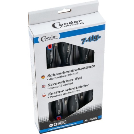 Ruuvimeisselisetti Condor Werkzeug C11800; SL/PH/PZ; 7 kpl.