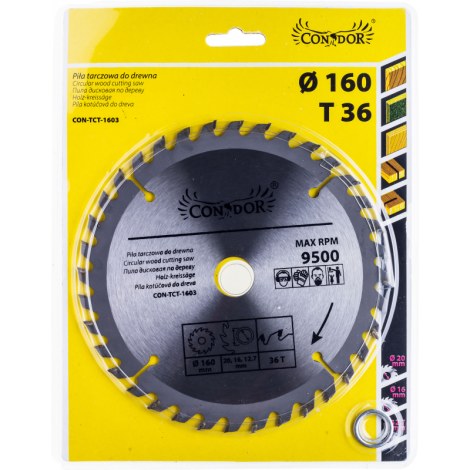 Katkaisuterä puulle Condor CON-TCT-1603; 160 mm; Z36