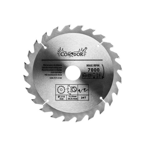 Katkaisuterä puulle Condor CON-TCT-2102; 210 mm; Z24